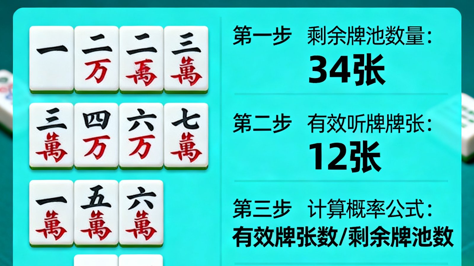 麻将听牌概率实时计算案例清一色七对